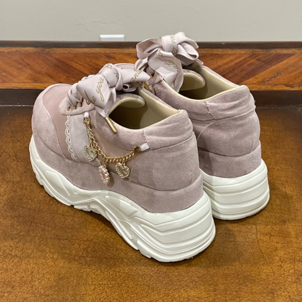 Liz Lisa Pink Side Charm Platform Sneakers Ribbon Lolita Kawaii Jeweled Jfashion - Picture 14 of 16